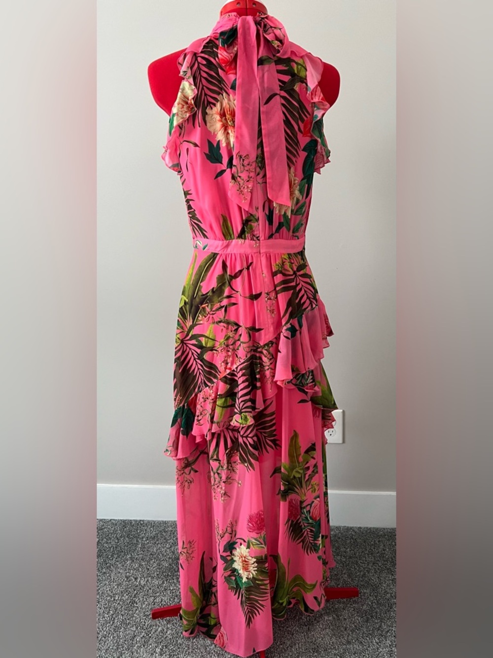 Alex Marie Pink Tropical Floral Maxi Dress